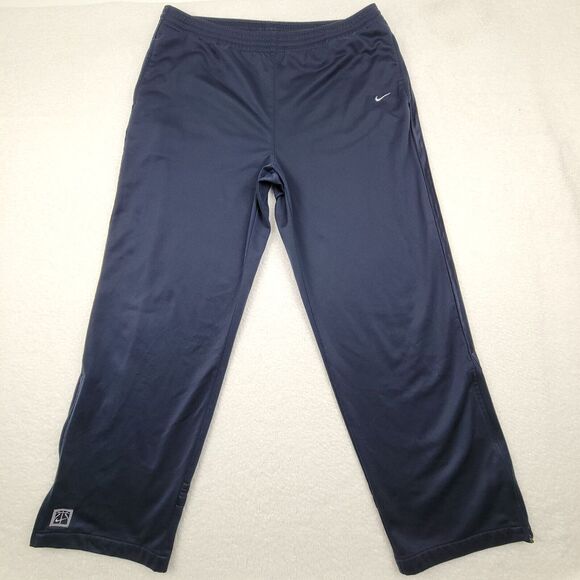 Nike Basketball Warm Up Pants‎ Mens XL Measures 38x31.5 Navy Blue Silver Tag Y2K - Picture 1 of 11